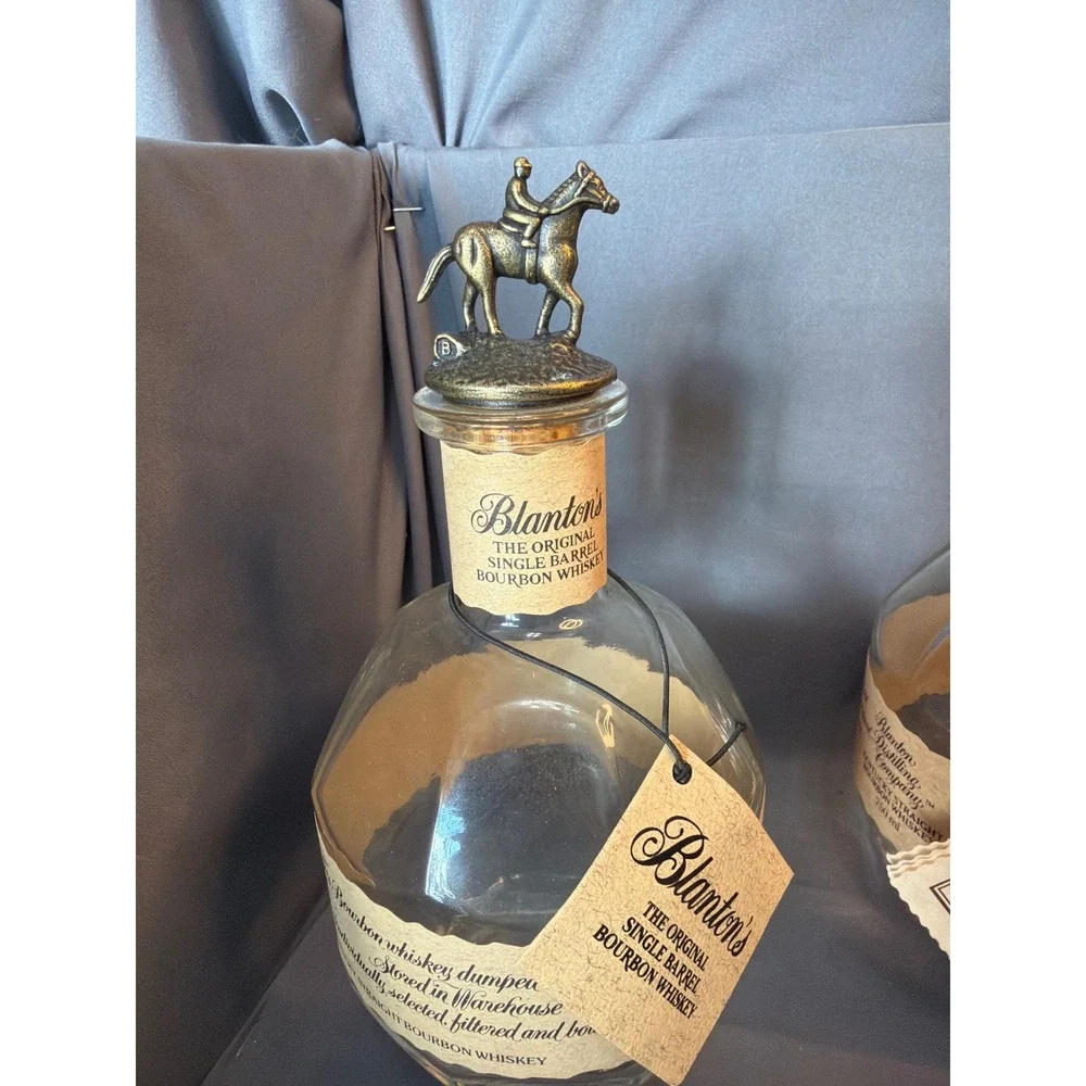 Blanton's Single Barrel Bourbon Empty Bottles with Stopper Letters B A N T S Set
